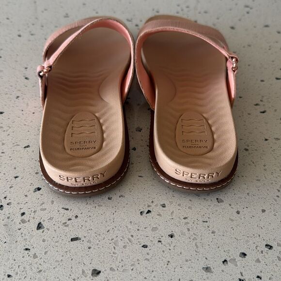 SPERRY Wave Side PLUSHWAVE Peach Leather Strap Sandals Slides Casual Comfort 9.5 - Picture 2 of 12
